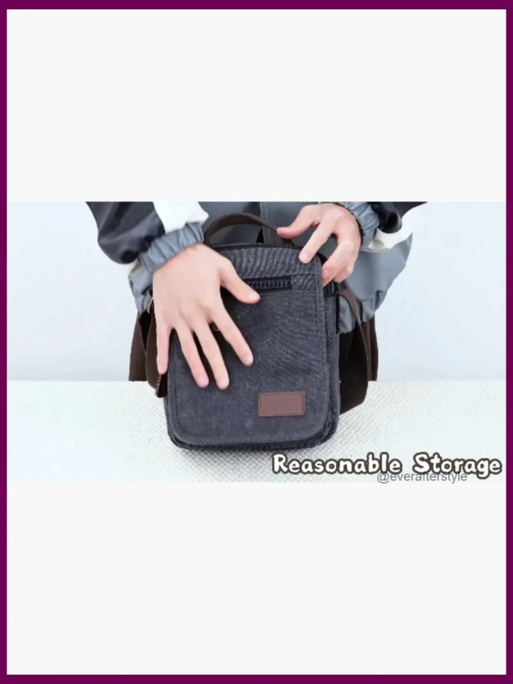 Small Canvas Crossbody Shoulder Messenger Bag with Multiple Pockets